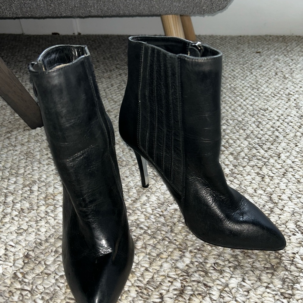 Elegant Black Leather Ankle Boots
